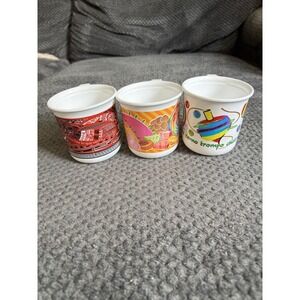 Vintage Tupperware Mexican Centennial Set Of 3‎ Microwave Re-Heatable Mugs